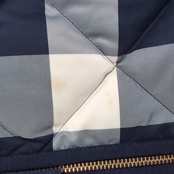 J Crew Blue White Plaid Full Zip Down Filled Vest Size XS - Picture 3 of 6